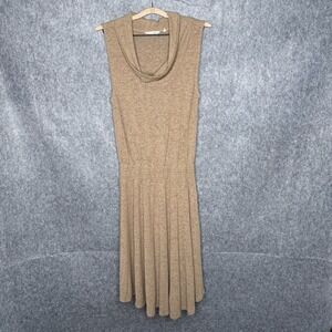 Soft Surroundings Kerry Knit Tan‎ Sleeveless Dress w/ Cowl Neck- Sz M